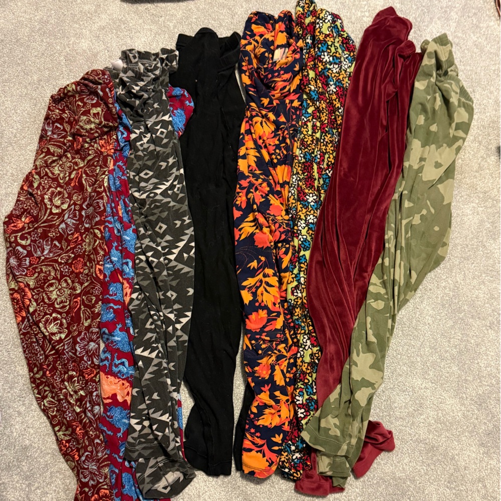 9 pairs XL / TC Colorful Patterned Leggings velvet Lularoe Old Navy